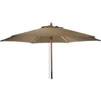 Progarden Parasol | | Ø 250 x 220 cm (Taupe, Rond, Hout, UV 30+)