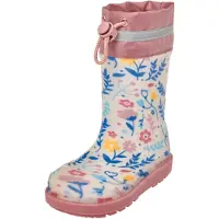 Playshoes Regenlaarzen ecru / blauw / curry / oudroze