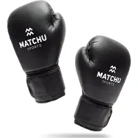 Matchu Sports Bokshandschoenen 12 oz - 2 Stuks - Zwart - Sterk kunstleer