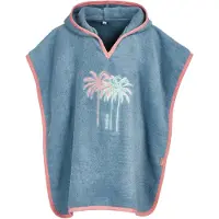 Playshoes Badjas 'Palmen' duifblauw / mintgroen / framboos / wit