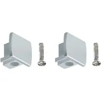 Paulmann URail eindstuk chroom mat, 2 stuks