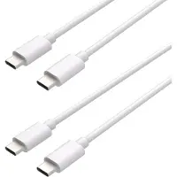 Cazy uSB C naar USB C Kabel - Oplader - Oplaadkabel Geschikt voor iPhone / Samsung oplader - Fast Charge - Oplaadkabel - 150cm - Wit - 2 stuks