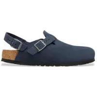 Birkenstock Heren Leren Klompen Tokio (Normale Pasvorm) marineblauw (46), Leer, Plat, Gesp, Casual 1030644