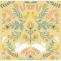 Duni Paas thema servetten Ornament Easter - 20x - geel - 33 x 33 cm - feestservetten - Paasontbijt tafeldecoratie servetjes