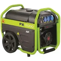 Pramac mobiele stroomgenerator PX 5000 SXI, benzine, tankinhoud 27 l, 3,5 kW, 230 V, 59 dB, handstart, 2 stopcontacten