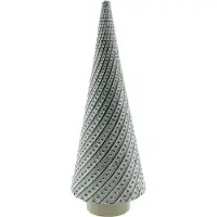 Clayre & Eef Beeld Kerstboom 33 cm Grijs Porselein Kerstdecoratie Grijs Kerstdecoratie