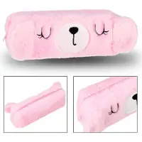 Sarcia.eu Roze pluche etui voor meisjes met rits 23x8x5cm