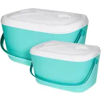Excellent houseware Exellent Houseware Koelboxen set - groen - 15 en 30 liter - 2 stuks - koelbox - camping - picknicken