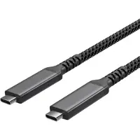 S-Impuls USB-C Ladekabel, USB C Stecker auf USB-C Stecker, 3.2, 100W PD, Textil, 1m