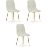 Leobert Stoel - - Libra - Beige stof / Houten poten - 44,5 x 54,5 x 87 cm - Set van 3