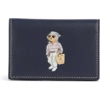 Ralph Lauren Bear Portemonnee Leer 10 cm blauw