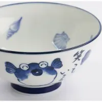 Tokyo Design Studio - Kawaii - Rijstkom - Kogelvis - Blauw/Wit - 300 ml - 11.3 x 5.8 cm