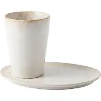 Costa Nova Grespresso Kop en Schotel Set 38 cl – Latte Macchiato - Wit – 2-delig