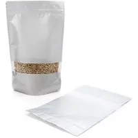 Packlinq Stazakken Rijstpapier Zilver met Venster 17,1x8,9x28,6cm 340 gram