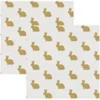 Duni Paas thema servetten Golden Bunny - 40x - Pasen print - 24 x 24 cm - feestservetten - Paasontbijt tafeldecoratie servetjes