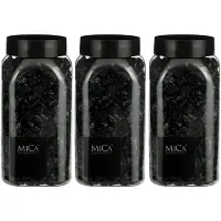Mica Decorations decoratie steentjes - 3x - zwart - 1 kilo - 650ml - hobby steentjes