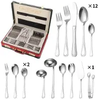 Cheffinger Bestekset incl. Koffer - 72-delig - Zilver - RVS