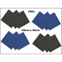 Wefiesta 240x Servetten zwart en blauw 24cm x 24cm - 3 laags - Cocktail servet diner eten knoeien restaurant BBQ thema feest verjaardag feest WK