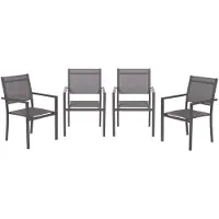 Garden Impressions Moon tuinstoelen set van 4 carbon black / antraciet