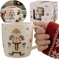Sarcia.eu Crèmekleurige, KERSTMOK PORSELEINEN, Feestelijk motief - notenkraker - VERPAKT IN EEN CADEAUVERPAKKING 365 ml