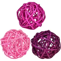 Viana Rotan bollen lichtroze roze paars assorti rotan Ø5cm 24 st, 24 Stück