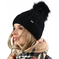 Alur - Wintermuts met Pompon - Zwart - Ergonomisch - Dubbel Gevoerd