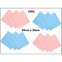 Wefiesta 240x Servetten lichtblauw en licht roze 24cm x 24cm - 3 laags - Cocktail servet diner eten knoeien restaurant BBQ thema feest verjaardag feest WK