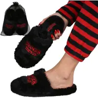 Sarcia.eu Stranger Things Antislip damesslippers, warme, zachte pantoffels voor thuis + cadeauzakje