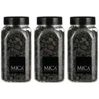 Mica Decorations decoratie steentjes - 3x - antraciet - 1 kilo - 650ml - hobby steentjes