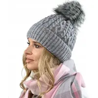 Alur - Warme Wintermuts - Grijs Pompon - Cadeau