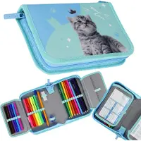 Sarcia.eu Kittens Dubbelklaps etui met inhoud, etui voor meisjes