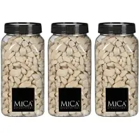 Mica Decorations decoratie steentjes - 3x - creme wit - 1 kilo - 650ml - hobby steentjes