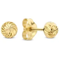 New Bling Oorknopjes – 9NBG-1041 – 14K Goud – Halve Bol – 4 mm