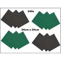 Wefiesta 240x Servetten zwart en groen 24cm x 24cm - 3 laags - Cocktail servet diner eten knoeien restaurant BBQ thema feest verjaardag feest WK