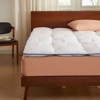 Casabel Matrasoplegger voor 2 personen 140x190 cm van ademende microvezel met blauwe bies