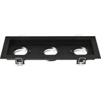 LEDVION – LED Inbouwspot Triple Rechthoek 270x100mm – Zwart – Dimbaar – Kantelbaar – GU10 – IP20