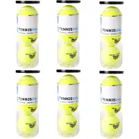 Engelhart Tennisballen - 18x stuks - in koker - Buitenspeelgoed - Tennissen - geel - sport