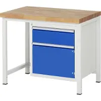 RAU Werkbank serie 8152, vast, in hoogte verstelbaar, schuiflade, B 1000 x D 700 x H 840-1040