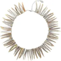 Behave Schelpen Ketting - Nikkelvrij, Natuurlijke Licht Bruine en Beige Kleuren, Boho Chic Eco-stijl