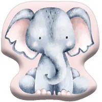 Carbotex Olifant roze kussen, decoratief kussen 40x40 cm Velours