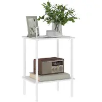 HOMCOM bijzettafel - spaanplaat - metaal - 40L x 30B x 52,5H cm - wit