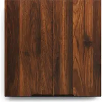 Blumfeldt Keukenkast – Hoge kast met 16 mm melamine coating, soft-close scharnieren, aluminium grepen, wandmontage, duurzaam hout, zwart-walnoot look
