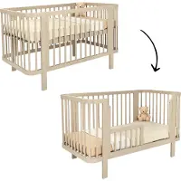 Novi Meegroei Ledikant Novi Klara Incl. Bedzijde 70x140 Sand