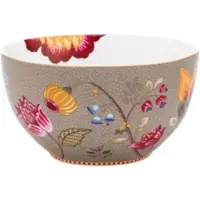 Pip studio Kom Home Bowl Blooming Tales Fantasy Khaki 15 cm (Set van 6)