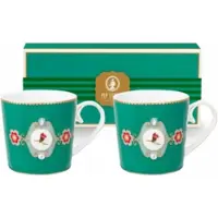 Pip studio Mok Home Mugs Large Love Birds Medallion Emerald (Set van 2)