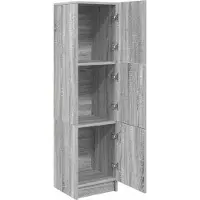 vidaXL Hoge kast, grijze Sonoma-kleur, 31,5 x 32 x 122,5 cm