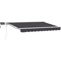vidaXL Handbediende luifel met LED's Wit en antracietkleurig 3 x 2,5 m