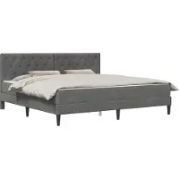 vidaXL Bedframe met matras Donkergrijs 180 x 200 cm Fluweel