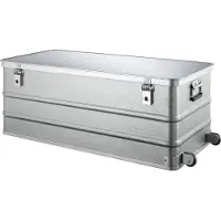 Gmoehling Rechthoekige container met wielen, aluminiumkleurig, 150 l