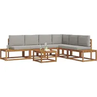 vidaXL 7 st Buiten bank set Massief Acacia Hout en Polyester